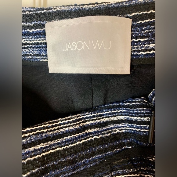 Jason Wu Women’s Printed Mini Skirt with Silk Lining Blue Black & White Size 6 - Picture 2 of 12